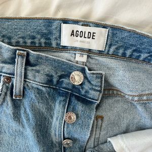 AGOLDE Riley High Rise Straight Crop Jeans (Zephyr Wash), 26
